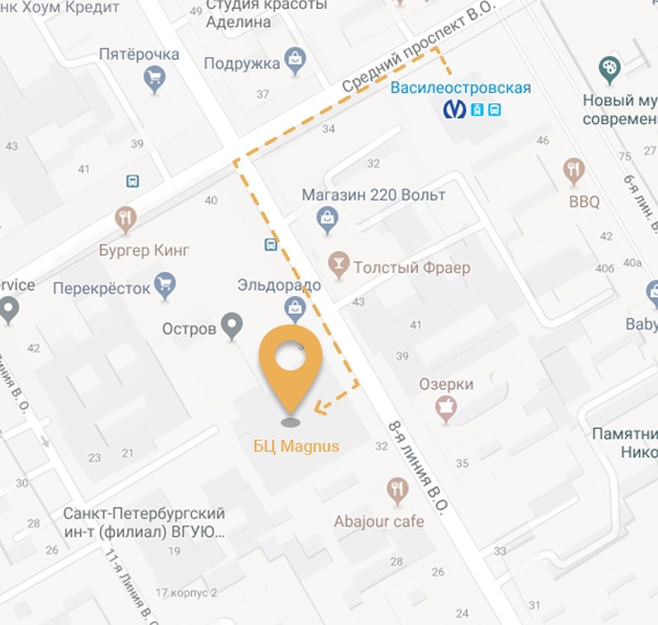 Карта офиса Гельстер Санкт-Петербург
