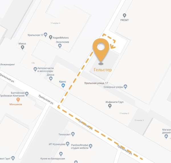 Карта склада Гельстер Санкт-Петербург